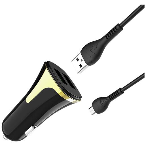 hoco. Auto punjač sa microUSB kabelom, QC, 2 x USB,  3.1 A - Z31 Universe double port, microUSB