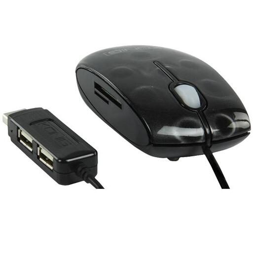 Konig Optički miš 800dpi + 2 x USB HUB i čitačem kartica - CMP-MOUSE HUB10