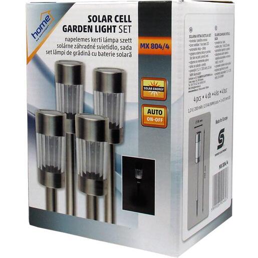 home Solarna vrtna LED lampa, metalna, set 4 komada - MX 804/4
