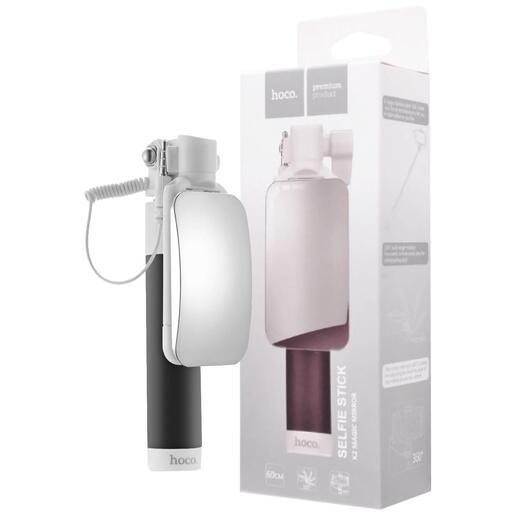 hoco. Selfie stick za smartphone, žični, sa ogledalom - K2 Magic Mirror Selfie Stick
