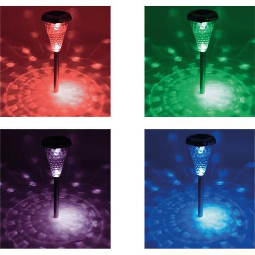 home Solarna vrtna LED lampa, metalna/staklena, set 4 komada - MX 811/4