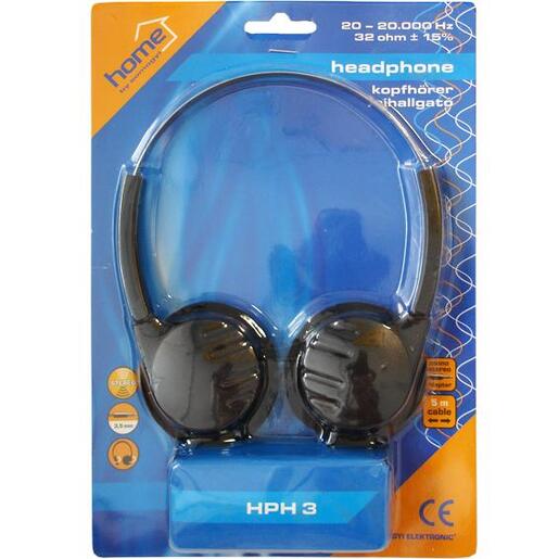 SAL Slušalice stereo , 3,5mm, 5 m kabel, crne - HPH 3