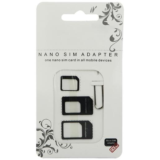 Meanit Adapter, nano SIM, 3 in 1  - SIM ADAPTER 3U1