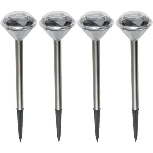 home Solarna vrtna LED lampa, metalna, set 4 komada - MX 802/4