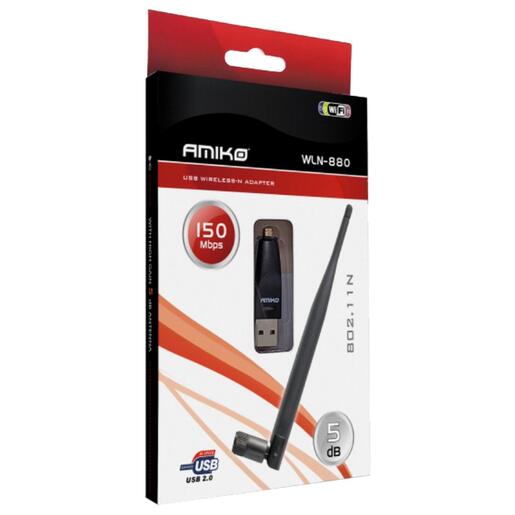 Amiko Wi-Fi mrežna kartica, USB, 2.4GHz, odvojiva antena - WLN-880