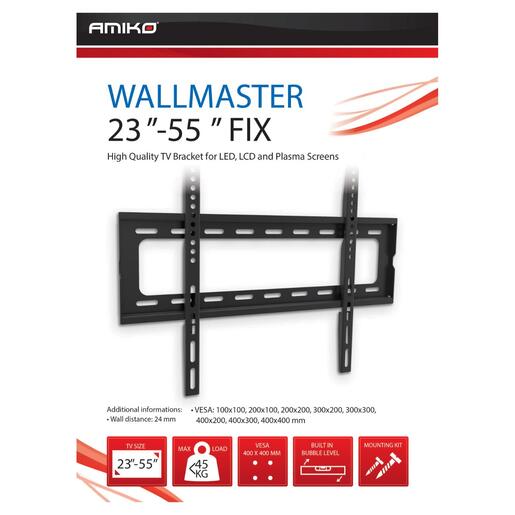 Amiko Nosač zidni za TV prijemnik 23" - 55" - Wallmaster 23-55 FIX