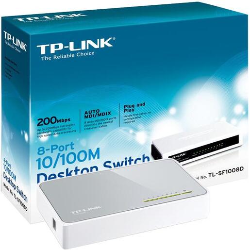 TP-LINK 8-Portni switch, 200Mbps, 10/100M - TL-SF1008D