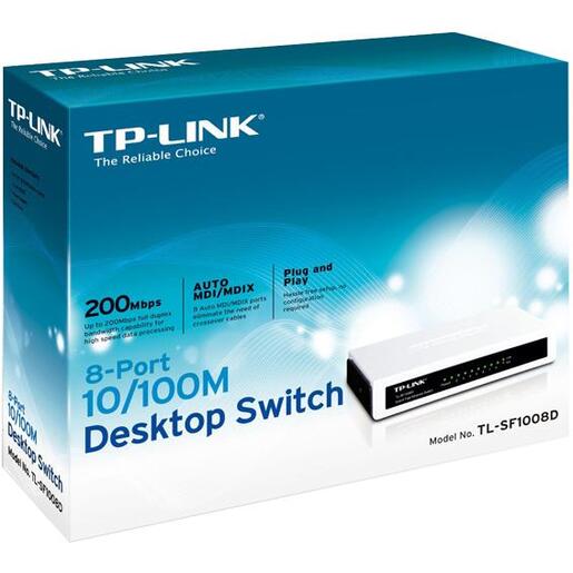 TP-LINK 8-Portni switch, 200Mbps, 10/100M - TL-SF1008D