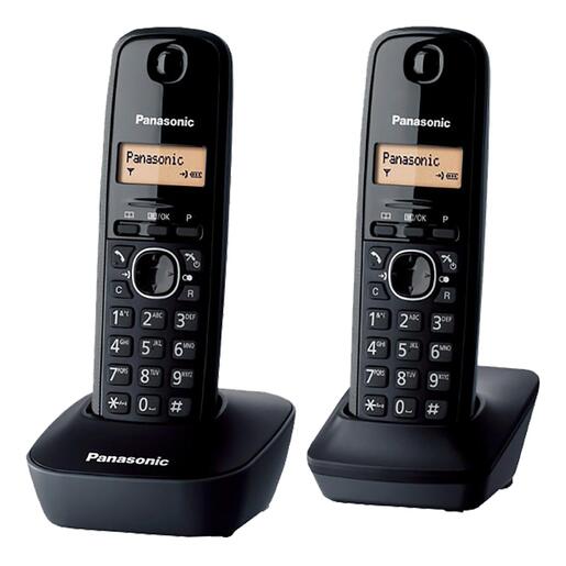 Panasonic Telefon bežični, DUO DECT, LED display, crna boja - KX-TG1612FXH
