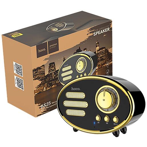 hoco. Zvučnik bežični, Bluetooth,retro, 1200 mAh, 5 h, 5 W, crna - BS25 Time, Bluetooth, retro, black