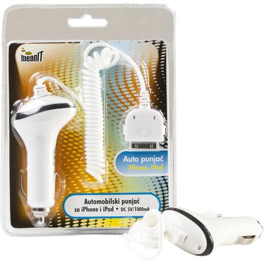 Meanit Auto punjač za Iphone 4/ iPOD, 30 pin - AUTO PUNJAČ ZA IPHONE / iPOD