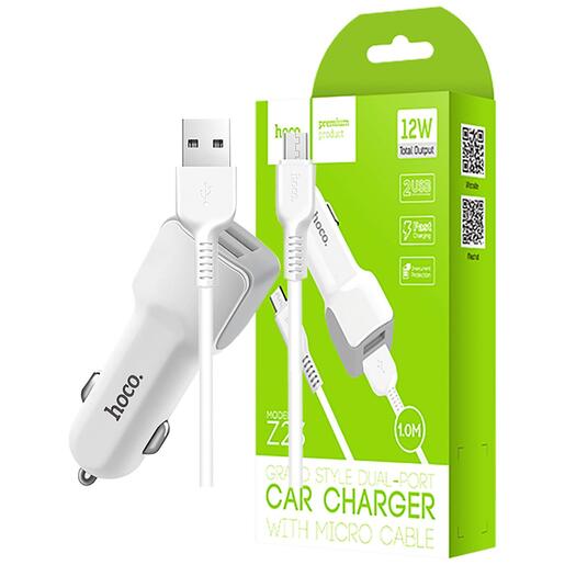 hoco. Auto punjač, set, za smartphone, micro USB kabel,USB,5V/2.4A - Z23 Grand Style set, micro USB