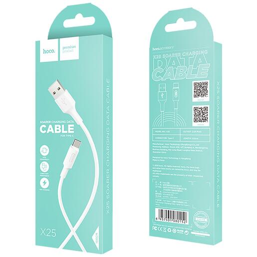 hoco. USB kabel za smartphone, USB type C kabel, 1 met, 2 A,bijela - X25 Soarer USB type C, White