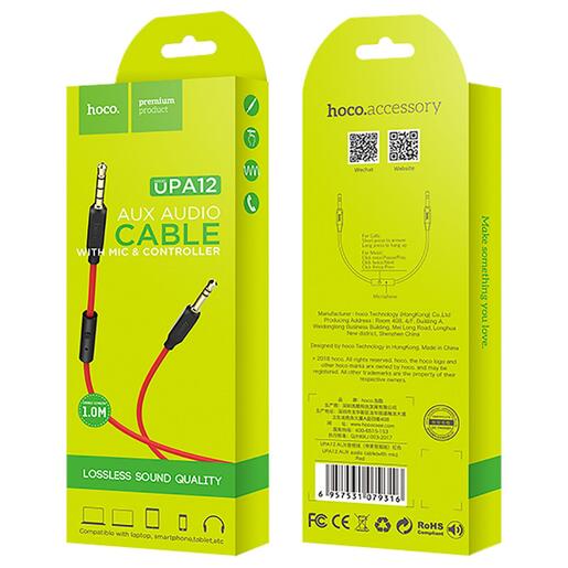 hoco. Audio kabel 3.5mm sa mikrofonom, dužina 1.0 metara - UPA12 AUX MIC