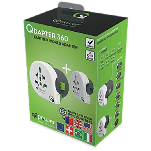 q2power Adapter, strujni, set, univerzalni + EU - QDAPTER 360