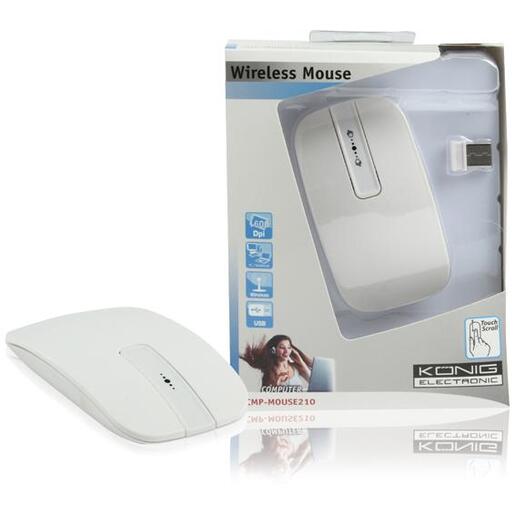 Konig Optički Wireless miš, 1600dpi 2.4GHz, boja bijela - CMP-MOUSE 210