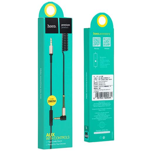 hoco. Audio kabel 3.5mm sa mikrofonom, dužina 2.0 metara - UPA02 Spring Audio AUX MIC