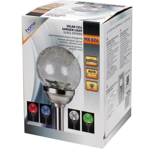 home Solarna vrtna LED lampa, staklena sfera - MX 826