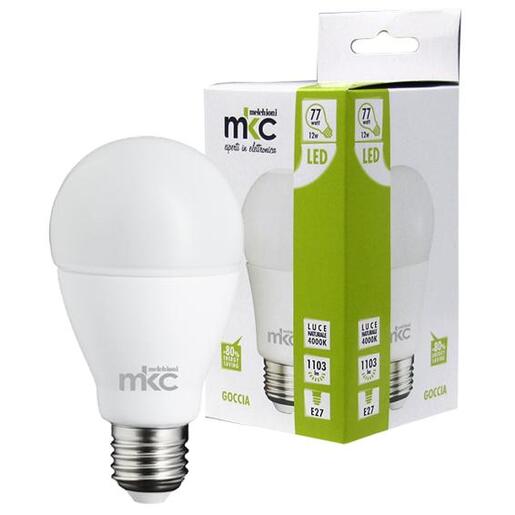 MKC Žarulja,LED 12W, E27, 220V AC,prirodno bijela svjetlost - LED GOCCIA A60 E27/12W-N Box