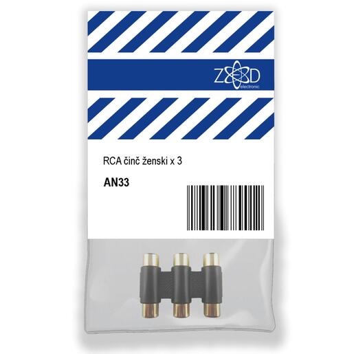ZED electronic RCA činč ženski x 3, za produžetak audio kabla - AN33