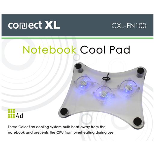 Connect XL Hladnjak za laptop 4D, 3 ventilatora, konekcija USB - CXL-FN100