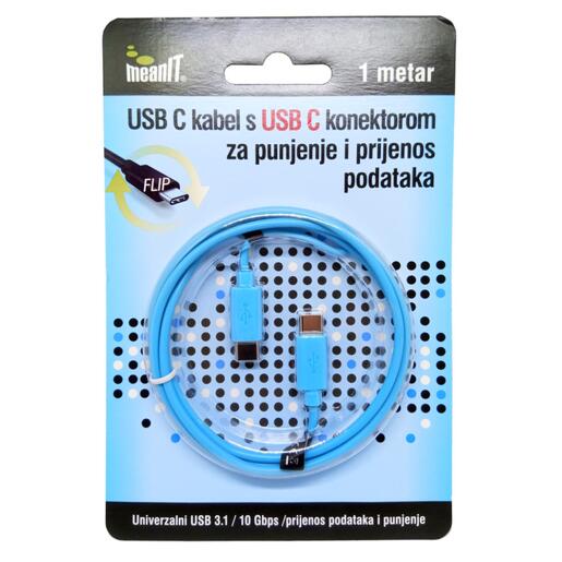 Meanit USB kabel za smartphone, USB C / USB C, 1 met - KMUSBC2