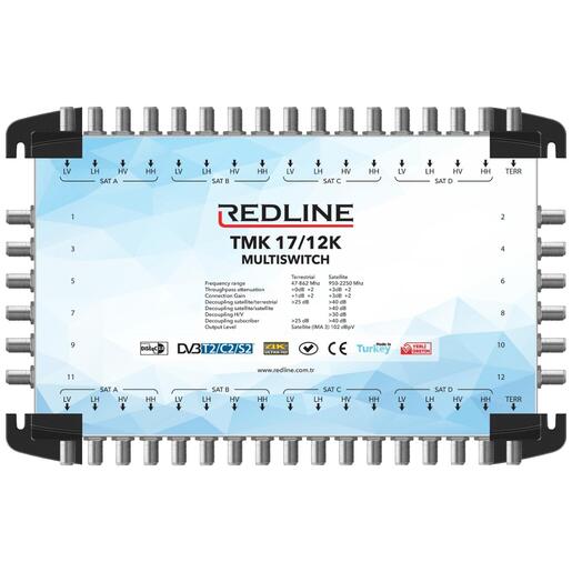 REDLINE Multišalter 4 satelita na 12 utičnica, kaskadni - TMK 17/12K