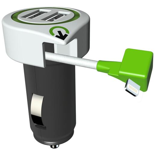 q2power Auto punjač, Dual USB, 3.1A, lightning konektor - TRIPLE USB CAR CHARGER L