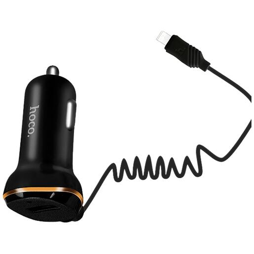 hoco. Auto punjač  sa micro USB kabel, USB, 5 V/2.4 A, crna - Z14 single, micro USB, BK