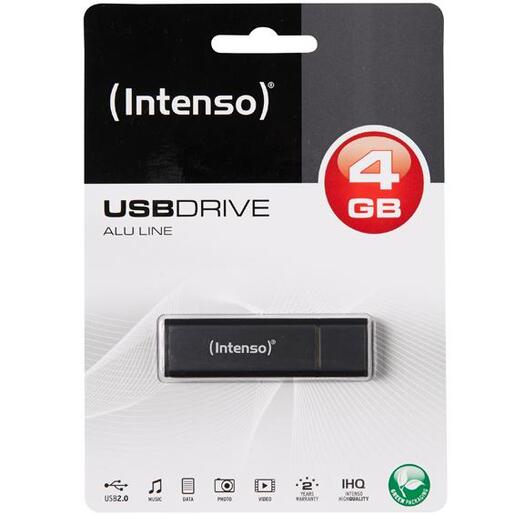 (Intenso) USB Flash drive 4GB Hi-Speed USB 2.0, ALU Line - USB2.0-4GB/Alu-a
