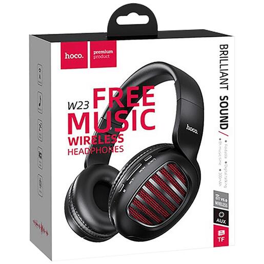 hoco. Slušalice bežične / žične, Bluetooth/ AUX, TF kartica - W23 Brilliant Black