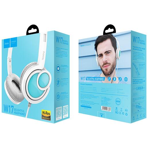 hoco. Slušalice sa mikrofonom, 3.5mm, dužina kabela 1.5 met - W17 Delightful Headphones MIC WH