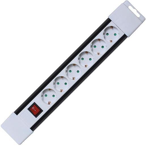 home Produžni kabel, 6 utičnica, prekidač, 1,0mm², 2 met, bijeli - PNV 06K/WH