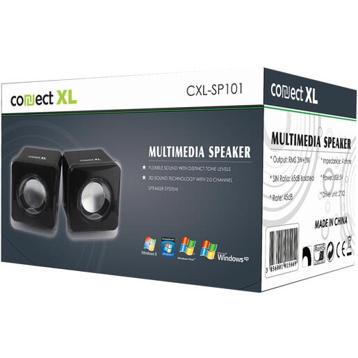 Connect XL Zvučnik, set,  2.0, USB 5V, boja crna - CXL-SP101
