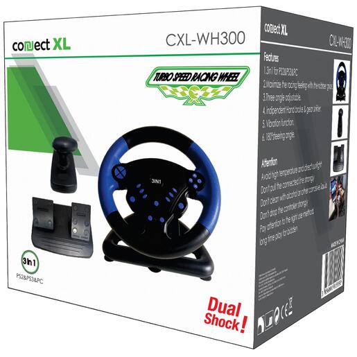 Connect XL Gaming volan 3u1, PS2/PS3/PC, vibracija, pedale - CXL-WH300