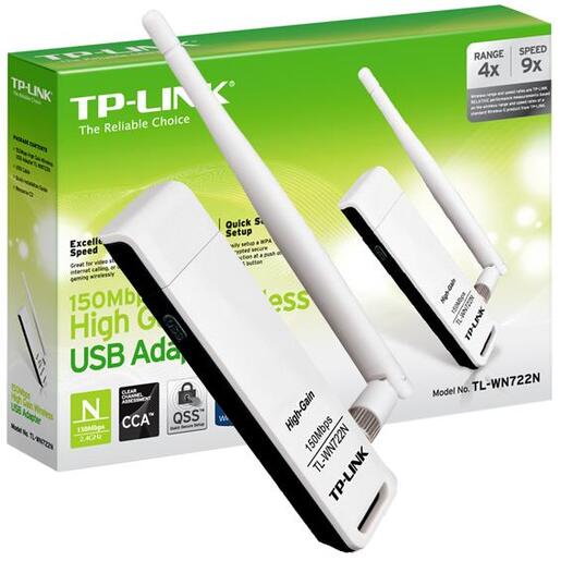 TP-LINK USB Wi-Fi mrežna kartica + ANTENA, 150Mbps, 2,4GHz - TL-WN722N