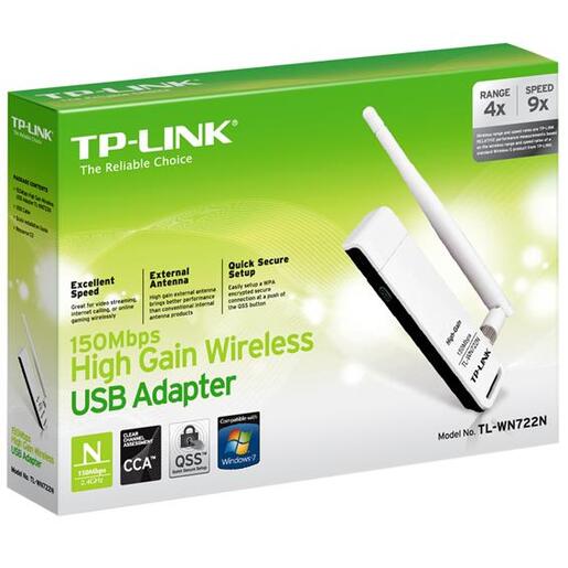 TP-LINK USB Wi-Fi mrežna kartica + ANTENA, 150Mbps, 2,4GHz - TL-WN722N