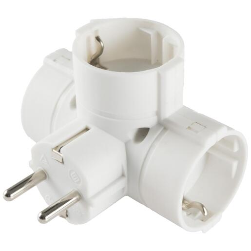 home Strujni razdjeljnik, 3 x schuko utičnice, T oblik - TPF-36