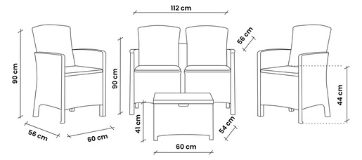 BICA garnitura set LIDO 2 Storage - smeđa