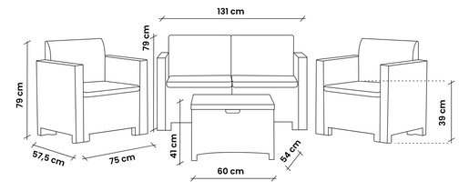 BICA garnitura set NEBRASKA 2 - bijela