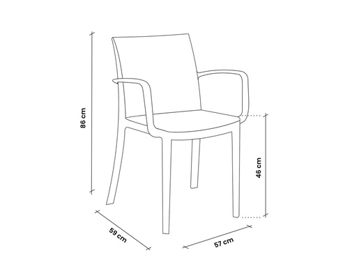 BICA stolica INDIANA - grafit siva
