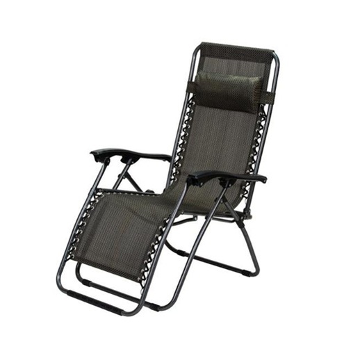 Green Bay podesiva vrtna stolica Messina s jastukom – crno/siva