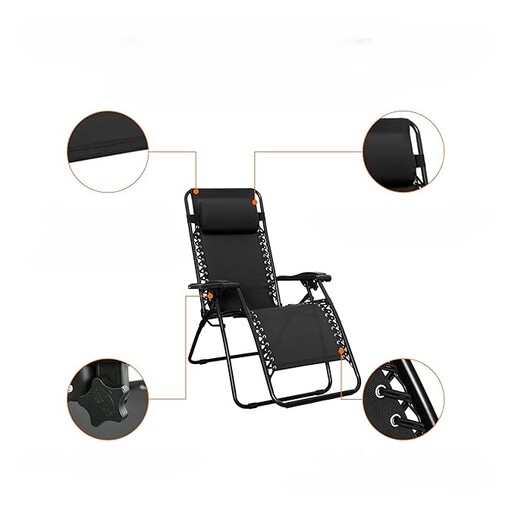 Green Bay podesiva vrtna stolica Messina s jastukom – crno/siva