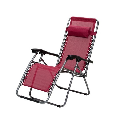 Green Bay podesiva vrtna stolica Messina s jastukom – crvena