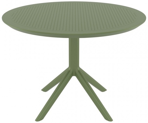 SIESTA vrtni set - 4 Air stolice + Sky stol Ø 105 - crna/maslinasto zelena