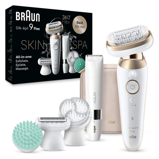 BRAUN epilator SES 9-481 3D Silk-épil 9 Flex – fleksibilna glava, mokro i suho, 7 dodataka