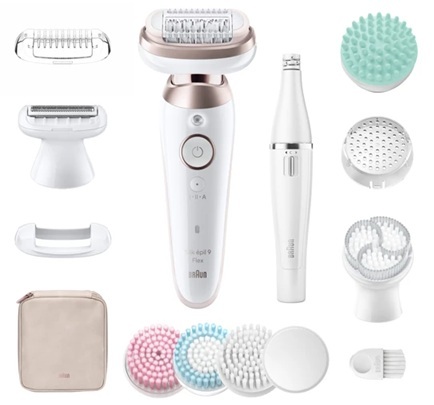 BRAUN epilator SES 9-481 3D Silk-épil 9 Flex – fleksibilna glava, mokro i suho, 7 dodataka