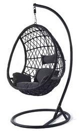 Viseća stolica za ljuljanje – crna