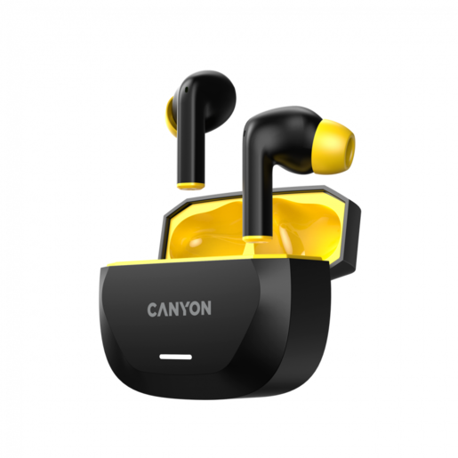 CANYON bluetooth slušalice HEXAGON 7, bežično punjenje, crno žuto