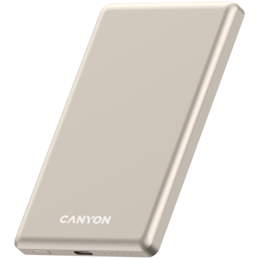 CANYON prenosna baterija OnPower 505 slim Magnetic 5000 mAh PD20W bež